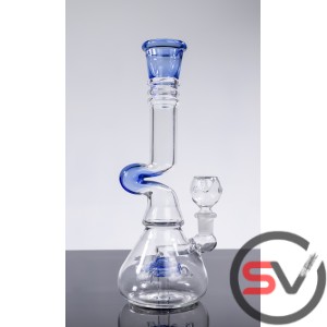 ZIG ZAG GLASS WATER PIPE  10inch